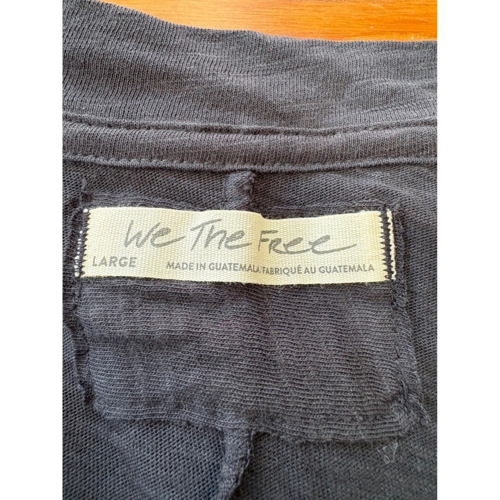We the Free by Free People Arden Long Sleeve Tee Black Large new NWOT - Picture 7 of 10